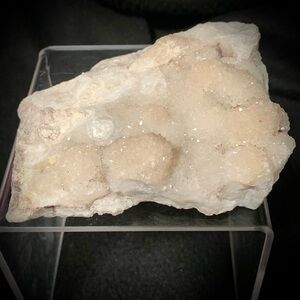 💎Natural Druzy Quartz Cluster w/ Fossil Matrix – Sparkling Crystal Surface
